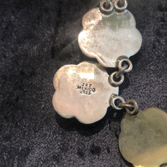 Vintage J.R.I. Sterling Silver Floral Necklace, made in Mexico - Picture 2 of 7